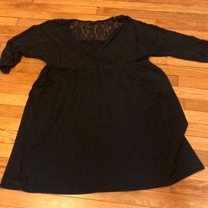 Lace back black dress